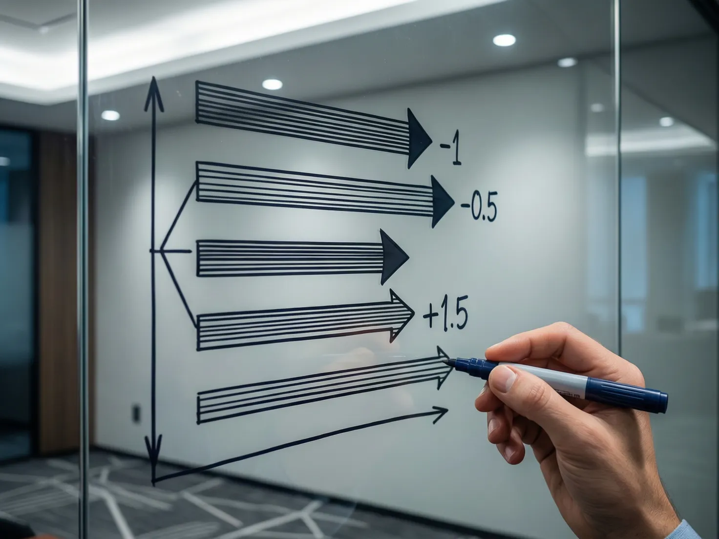 Pizarra con diagrama explicativo de apuestas y líneas de hándicap