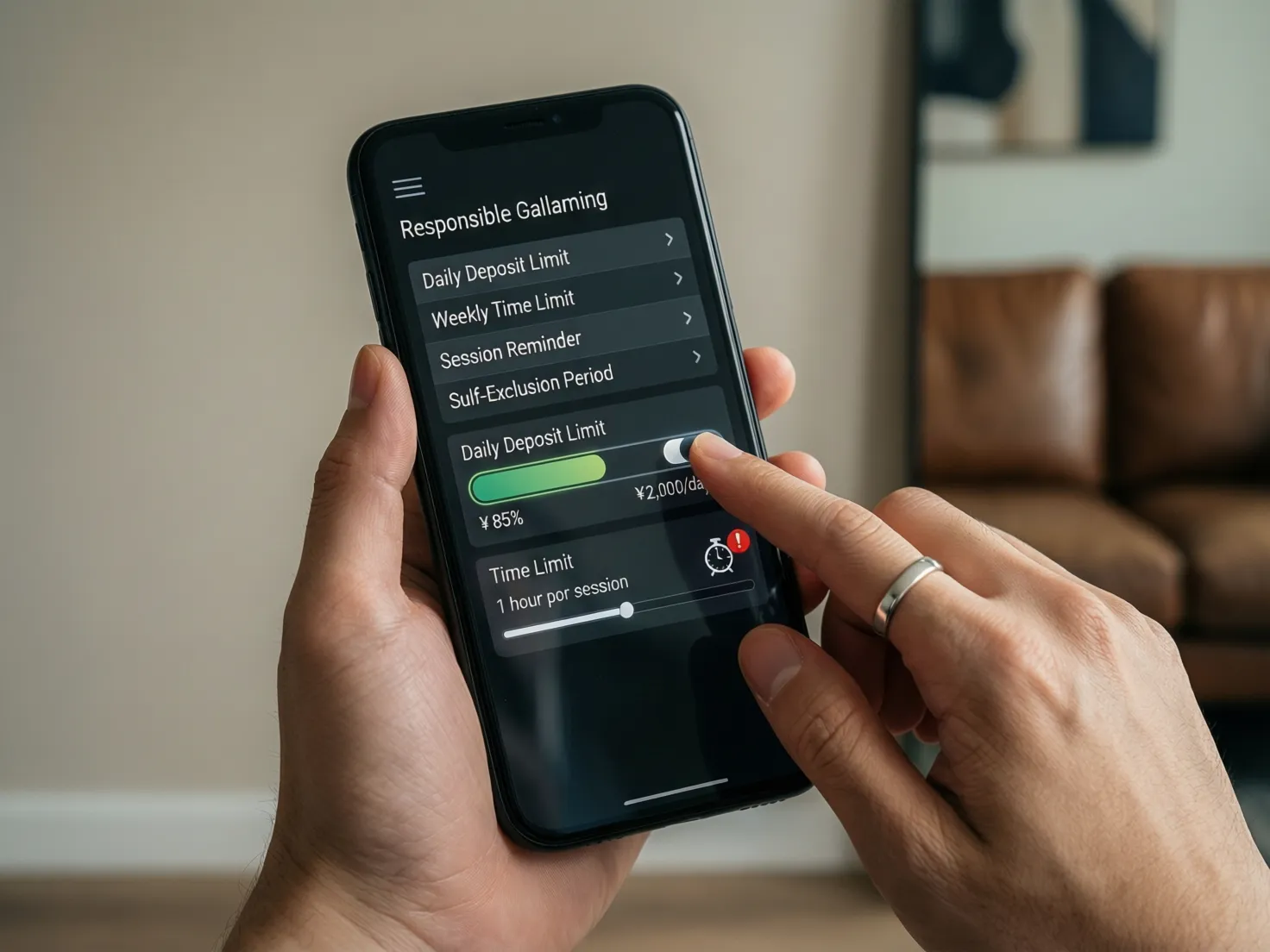 Panel de control con opciones de configuración de seguridad en una pantalla