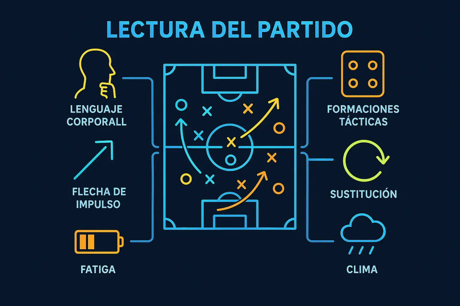 Habilidades fundamentales para lectura de partidos en tiempo real: momentum, táctica y lenguaje corporal