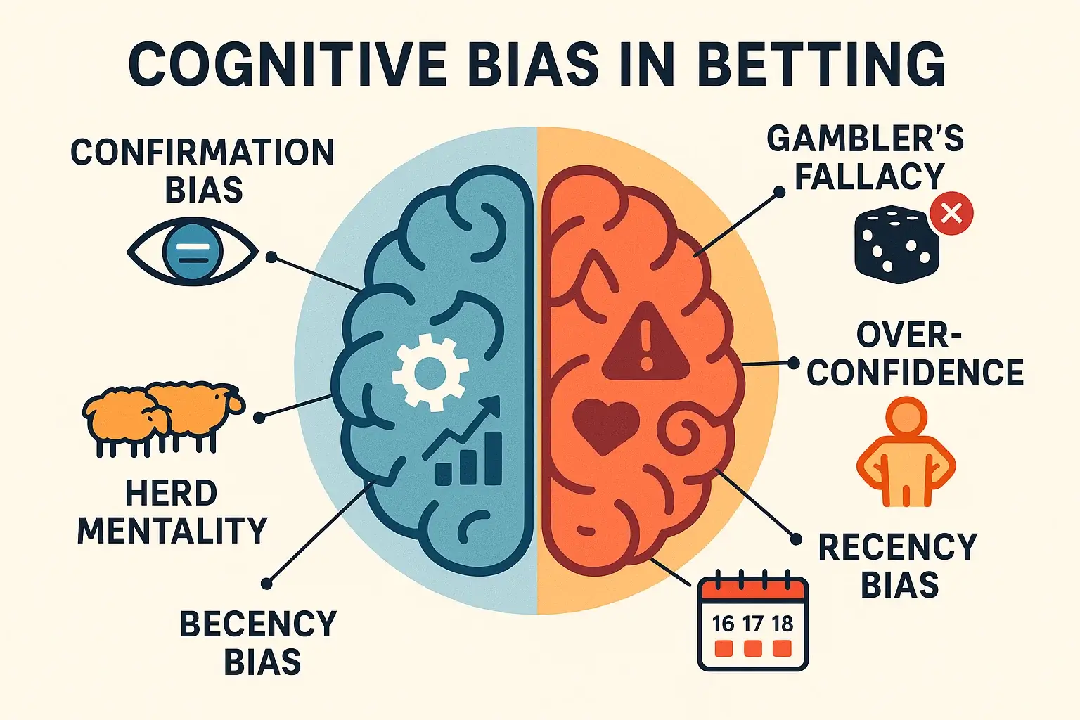 Sesgos cognitivos en apuestas: cómo el cerebro comete errores sistemáticos de pensamiento irracional